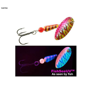 Panther Martin Salmon & Steelhead Hammered HMR UV Inline Spinner - Gold/Pink, 1/2oz