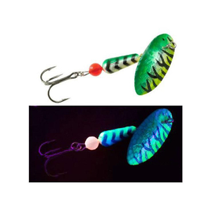 Panther Martin Salmon & Steelhead Hammered HMR UV In Line Spinner - Green/Chartreuse, 7/16oz