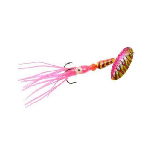 Panther Martin Salmon & Steelhead Hammered Hoochie Skirt Inline Spinner – Purple/Flo-Red 15