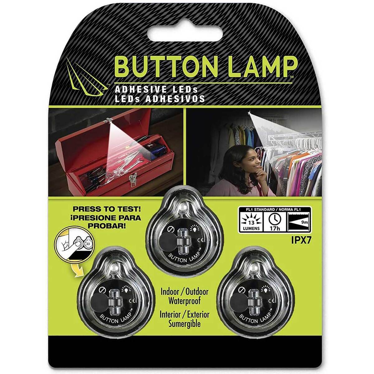 Panther Vision BUTTON LAMP Adhesive Stick On LED Lights - 3-PACK Panther Vision BUTTON LAMP Adhesive Stick On LED Lights - 3-PACK