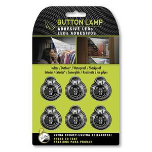 Panther Vision BUTTON LAMP Adhesive Stick On LED Lights - 6-PACK