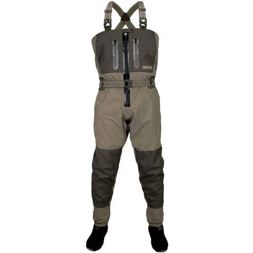 Paramount Outfitters Men’s Deep Eddy Zippered Breathable Stockingfoot Chest Fishing Waders – Elk M