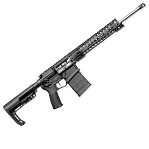 Patriot Ordinance Factory Rogue 7.62mm NATO 16.5in Black Anodized Semi Automatic Modern Sporting Rifle - 10+1 Rounds