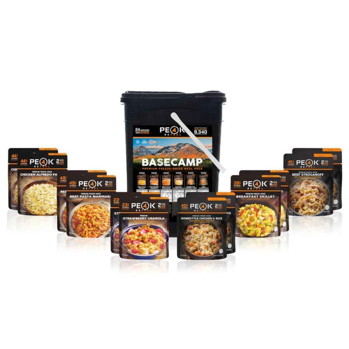 Peak Refuel Basecamp 2.0 Meal Assortment Bucket - 24 Servings Peak Refuel Basecamp 2.0 Meal Assortment Bucket - 24 Servings