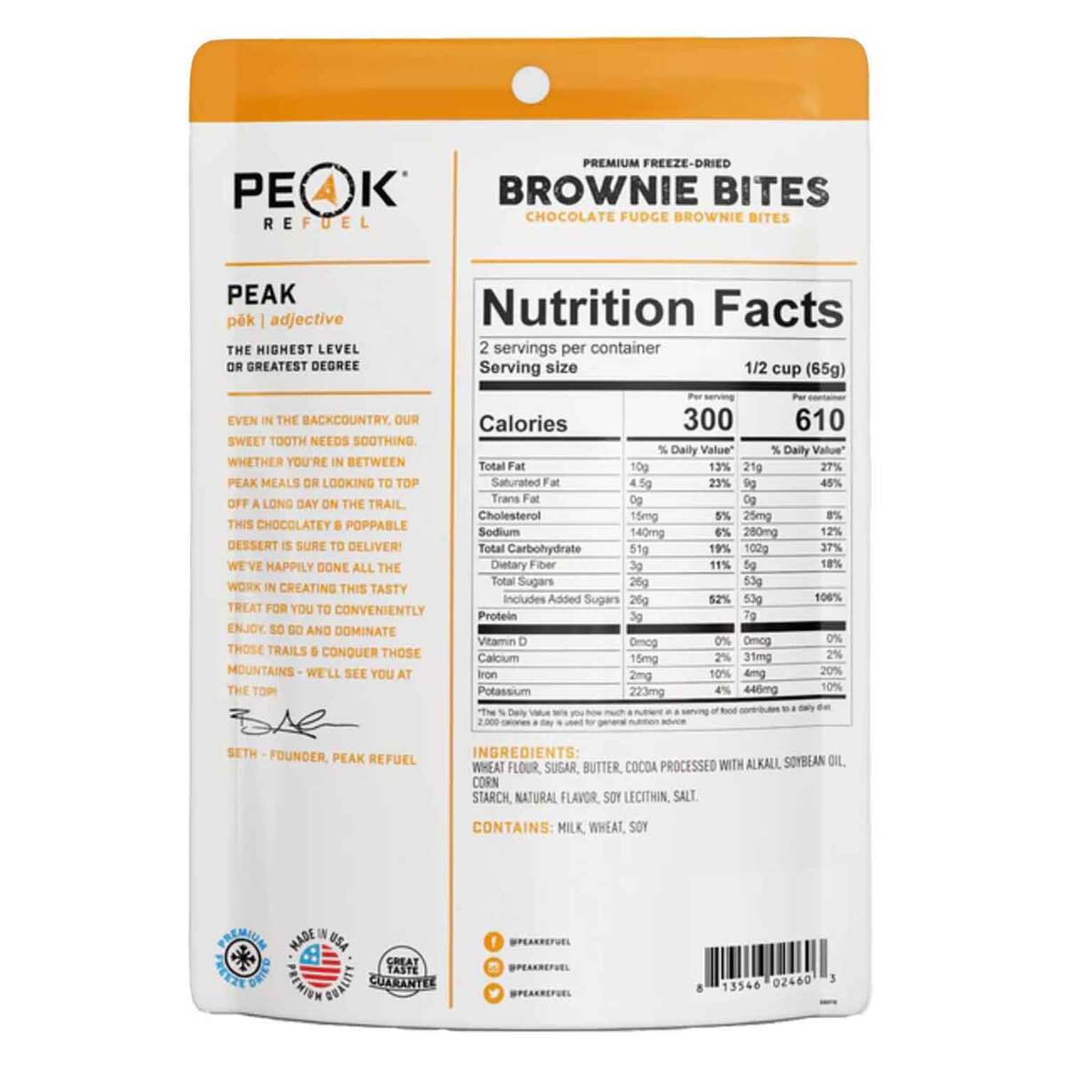 Peak Refuel Chocolate Fudge Brownie Bites - 2 Servings Peak Refuel Chocolate Fudge Brownie Bites - 2 Servings