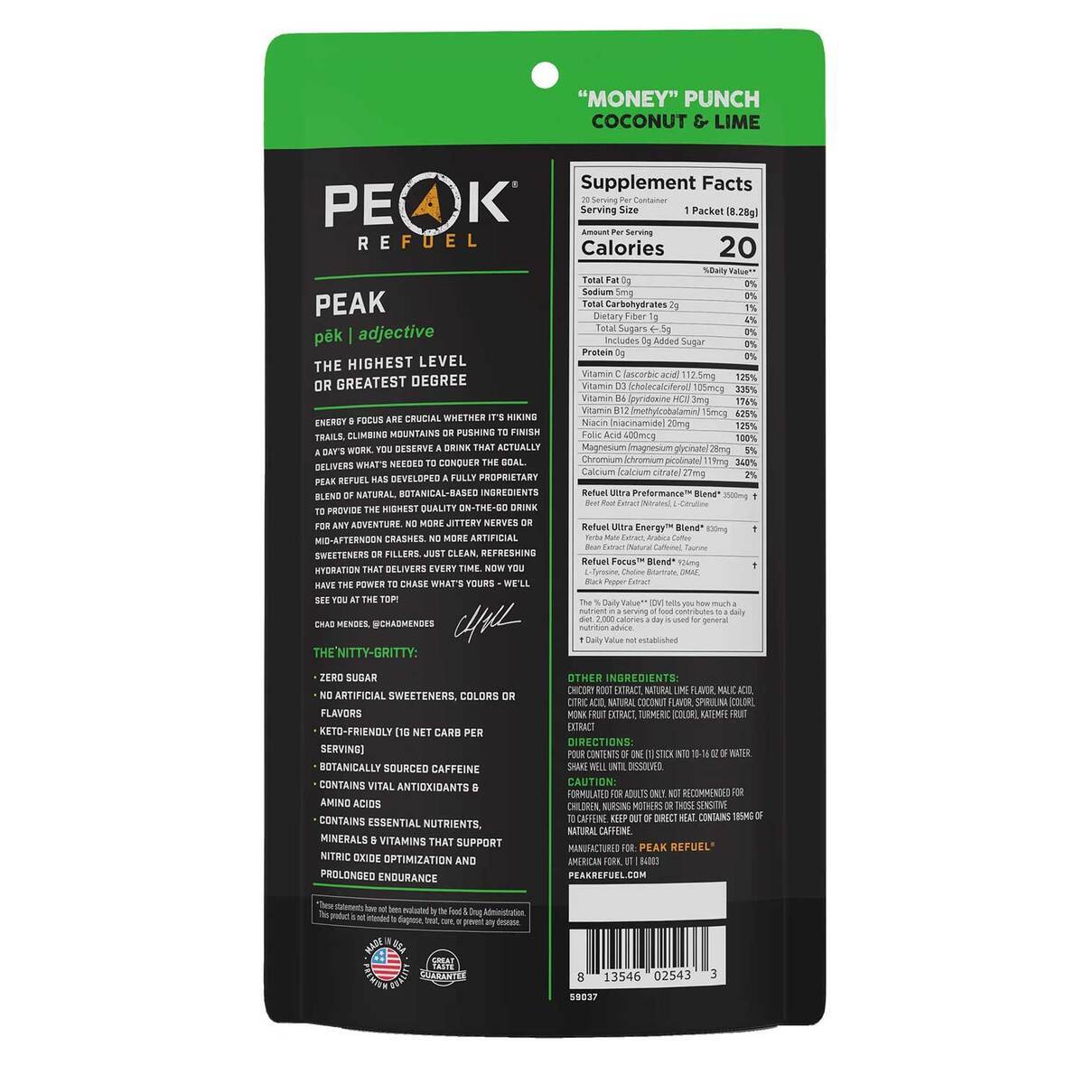 Peak Refuel Money Punch Coconut & Lime Energy Drink - 10 Servings Peak Refuel Money Punch Coconut & Lime Energy Drink - 10 Servings