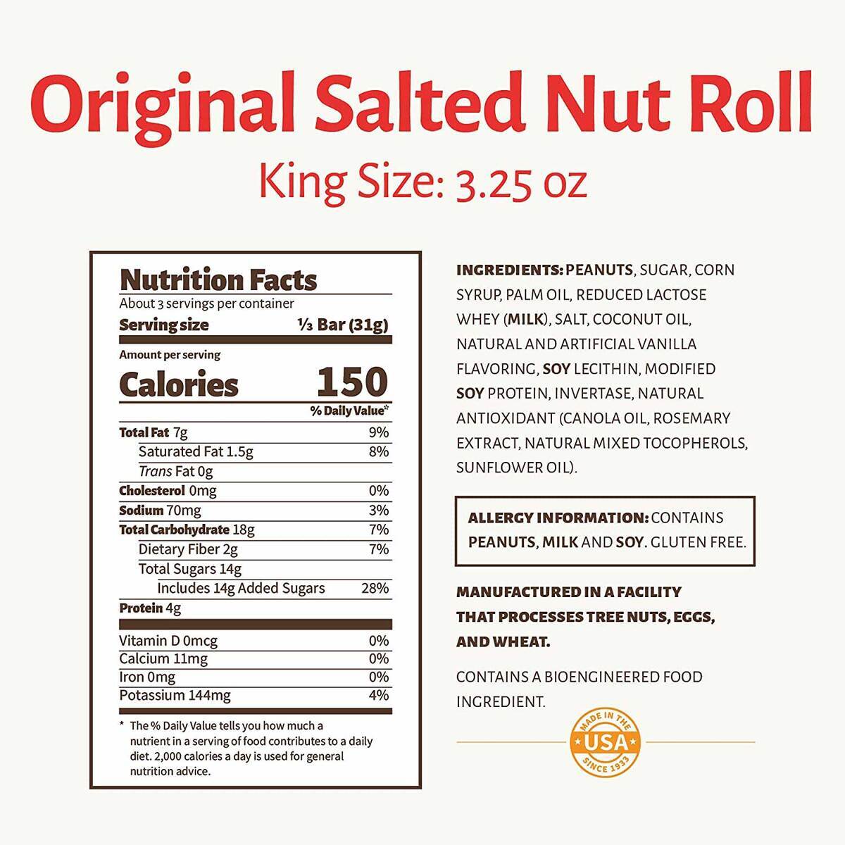 Pearson's King Size Original Salted Nut Roll Pearson's King Size Original Salted Nut Roll