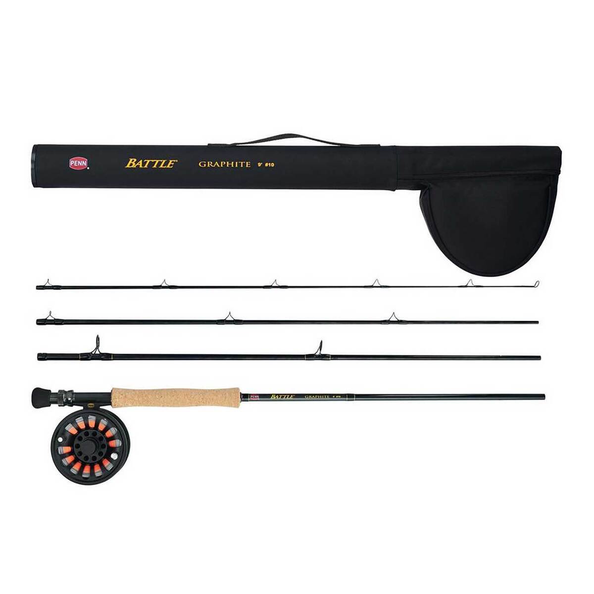 PENN Battle Fly Fishing Rod and Reel Combo - 9ft, 8wt, 4pc | Sportsman ...