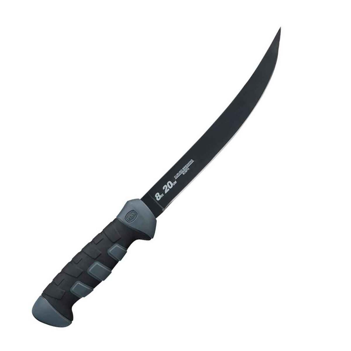 PENN Curved Breaking Fillet Knife - Black/Gray, 8in - Black/Gray PENN Curved Breaking Fillet Knife - Black/Gray, 8in - Black/Gray