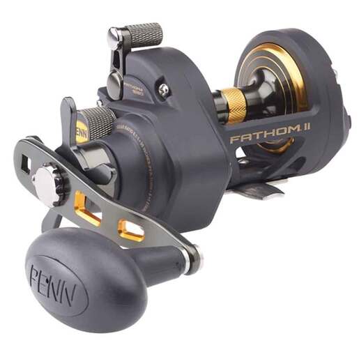 PENN Fathom II Star Drag Saltwater Trolling/Conventional Reel – Black/Gold 15