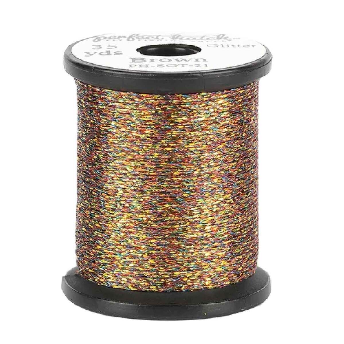 Glittered Thread Perfect Hatch Perfect Glitter Fly Tying Thread - Brown, 35yd ...