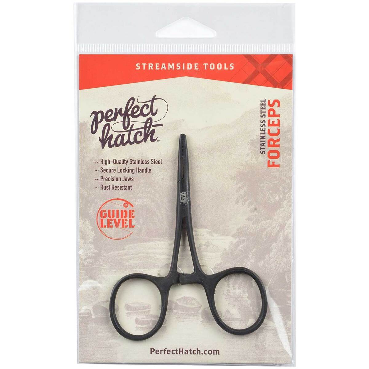 Perfect Hatch Stainless Steel Forceps - Black, 5in - Anodized Black 5in Perfect Hatch Stainless Steel Forceps - Black, 5in - Anodized Black 5in