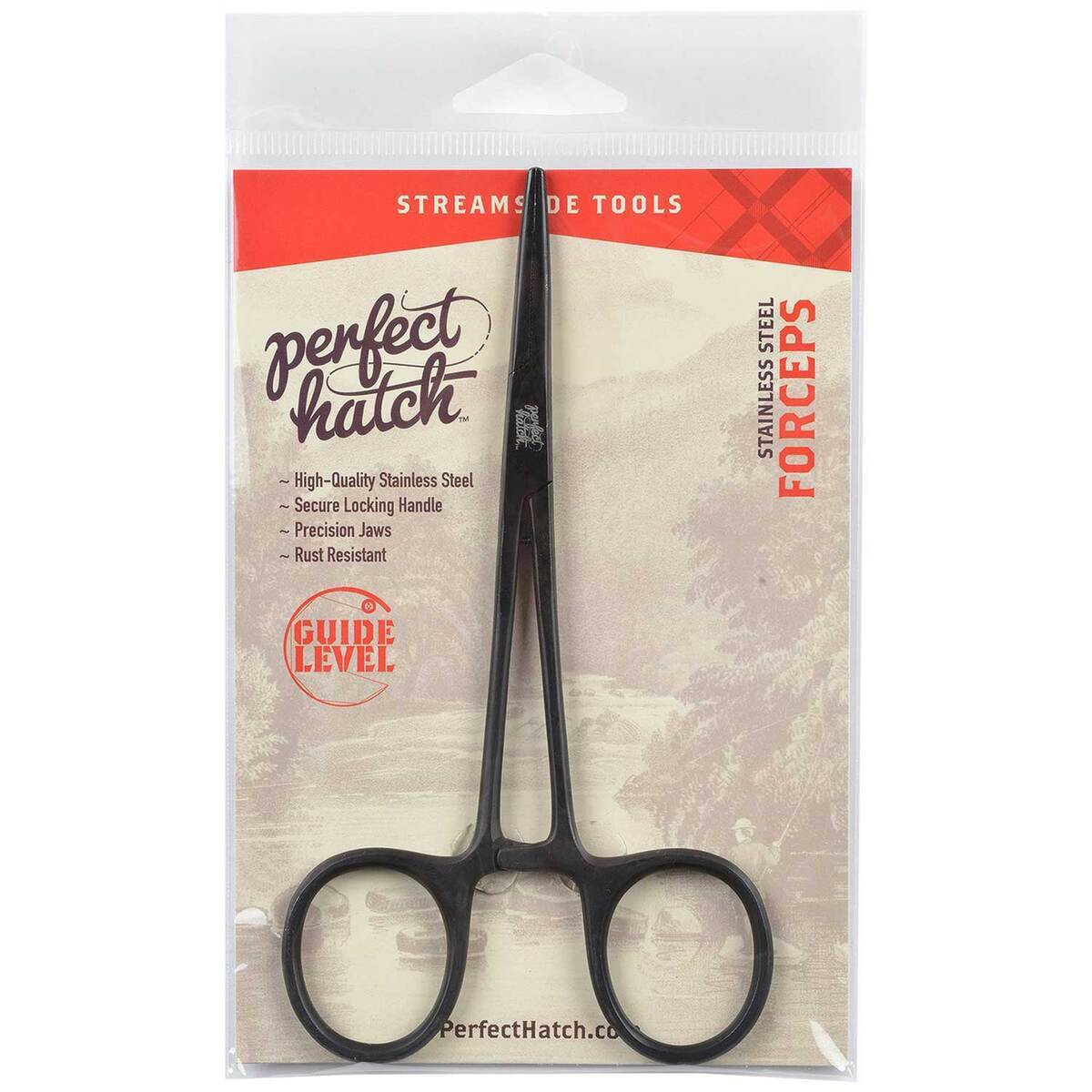 Perfect Hatch Stainless Steel Forceps - Black, 5in - Anodized Black 5in Perfect Hatch Stainless Steel Forceps - Black, 5in - Anodized Black 5in