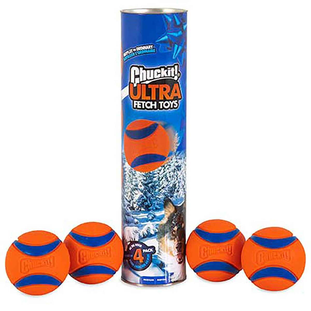 Chuckit Ultra Ball Holiday Canister - Orange Chuckit Ultra Ball Holiday Canister - Orange
