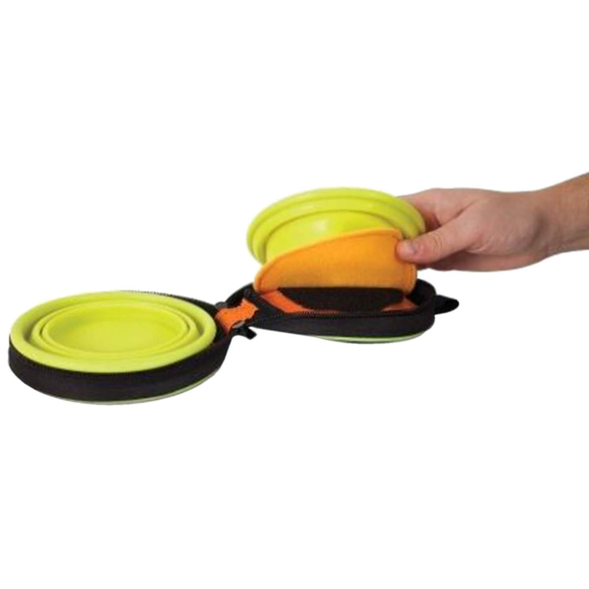 Petmate Silicone Travel Bowl Duo - Medium - Green Medium Petmate Silicone Travel Bowl Duo - Medium - Green Medium