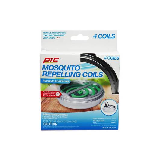 Pic Mosquito Repelling Coils with Metal Burner - Silver