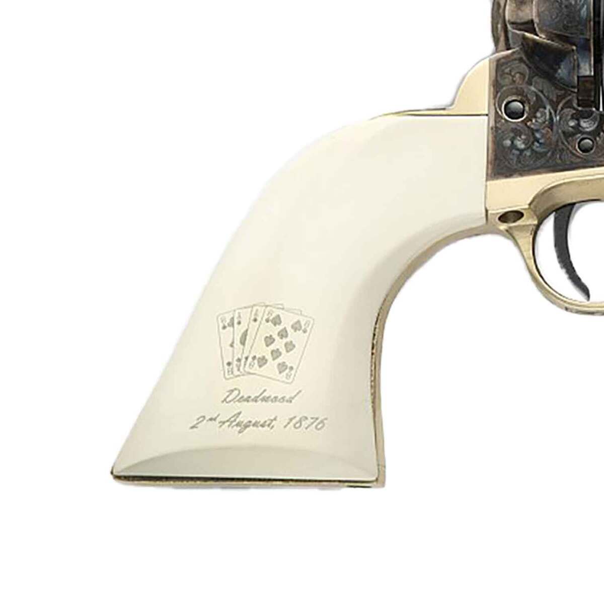Pietta 1873 Great Western II Deadman's Hand 45 (Long) Colt 4.75in Blued Revolver - 6 Rounds Pietta 1873 Great Western II Deadman's Hand 45 (Long) Colt 4.75in Blued Revolver - 6 Rounds