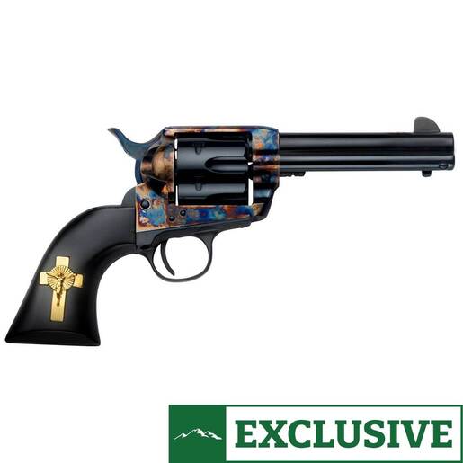 Pietta Great Western II The Hands of God 357 Magnum 4.75in Blued Revolver - 6 Rounds - Fullsize image
