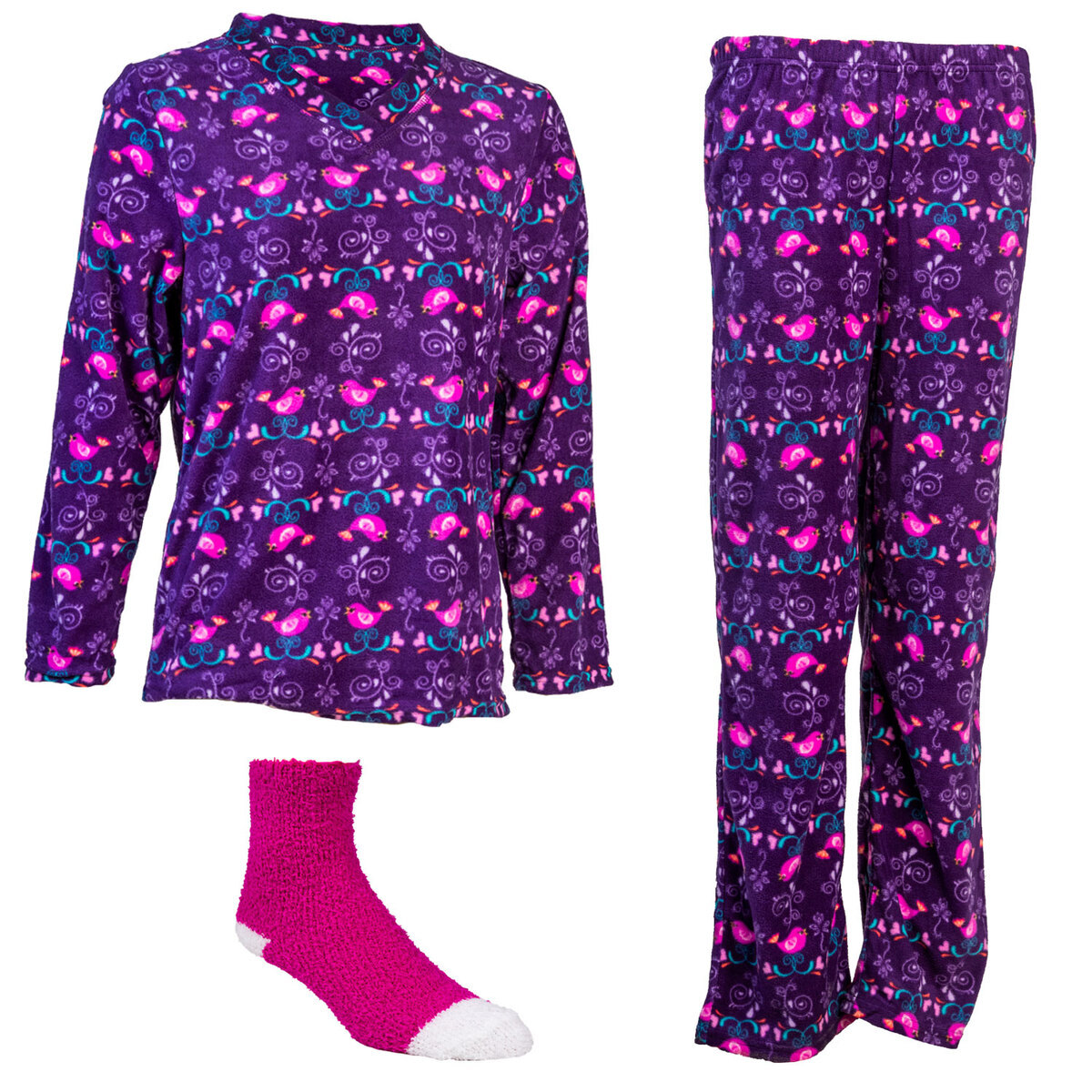 Pine Trails Women's Micro Fleece 3 Piece Pajama Set Pine Trails Women's Micro Fleece 3 Piece Pajama Set