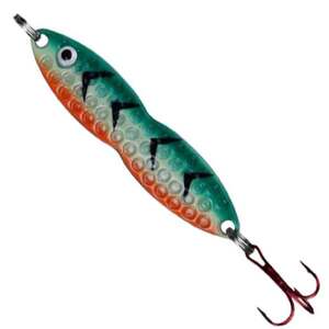 PK Lures Flutter Fish Ice Fishing Spoon - Firetiger Glow, 1oz, 3-1/8in