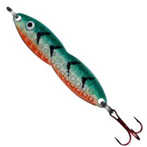 PK Lures Flutter Fish Ice Fishing Spoon - Firetiger Glow, 3/8oz, 2-1/2in