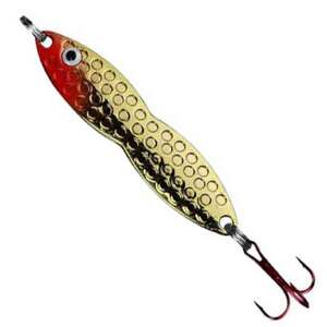 PK Lures Flutter Fish Ice Fishing Spoon - Gold Plated, 3/8oz, 2-1/2in