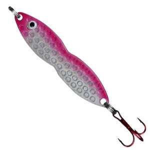 PK Lures Flutter Fish Ice Fishing Spoon - Pink Pearl Glow, 3/4oz, 2-3/4in