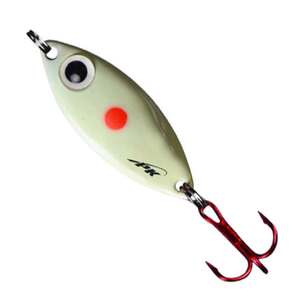 PK Lures Ice Fishing Spoon - Red Dot Glow, 1/2oz