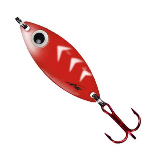 JB Lures Tungsten Spindrop Ice Fishing Lures - Neon Red, Size 8