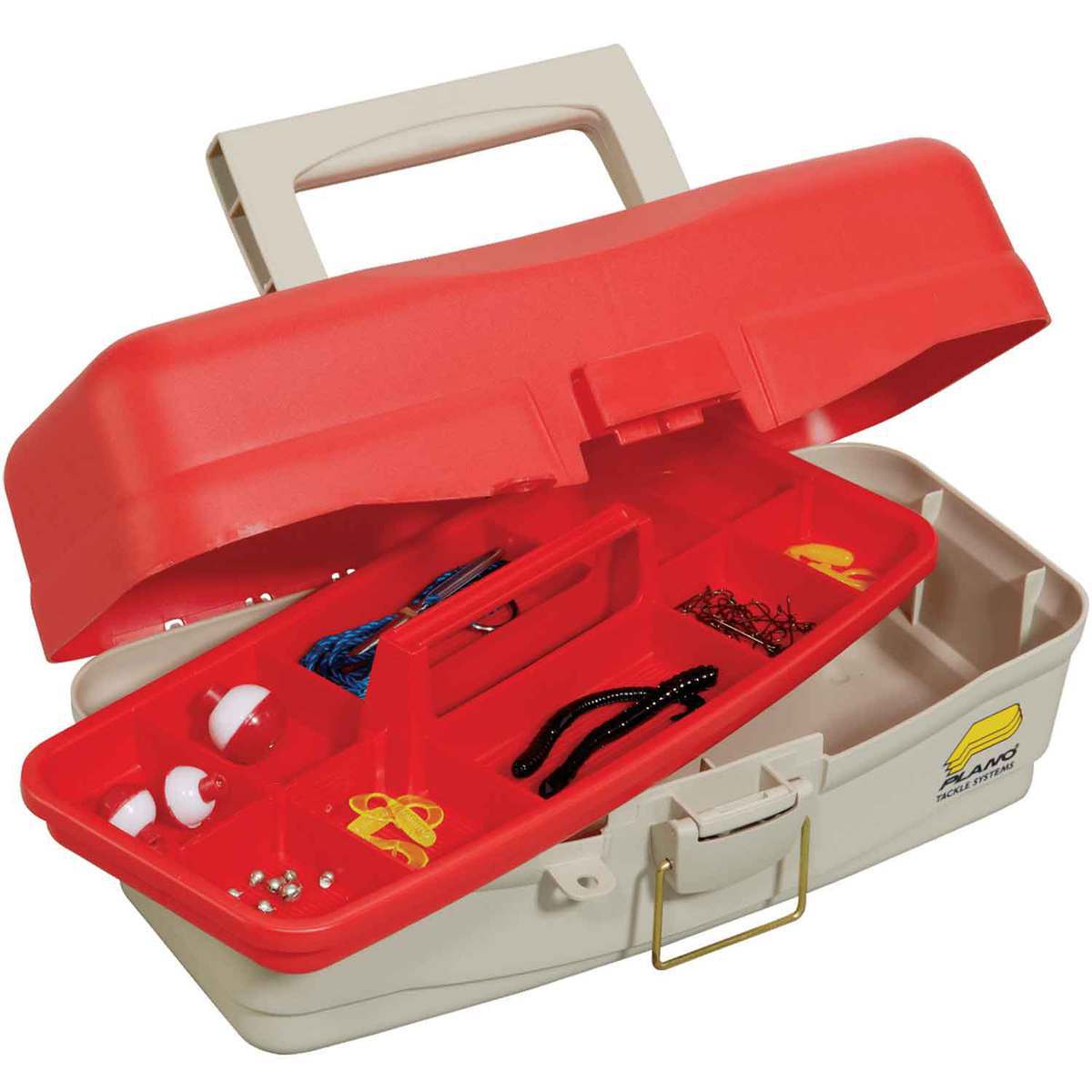 Plano 5000-00 Kids Take Me Fishing Tackle Box - Red/Cream - Clear Plano 5000-00 Kids Take Me Fishing Tackle Box - Red/Cream - Clear