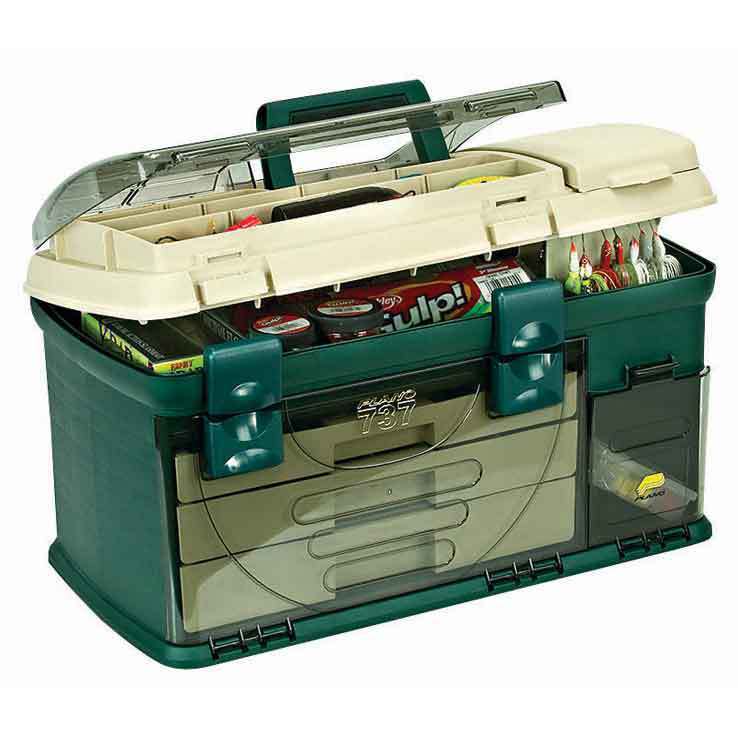 Plano System 737 Fishing Tackle Box 3 Tray Bait Storage Carrying