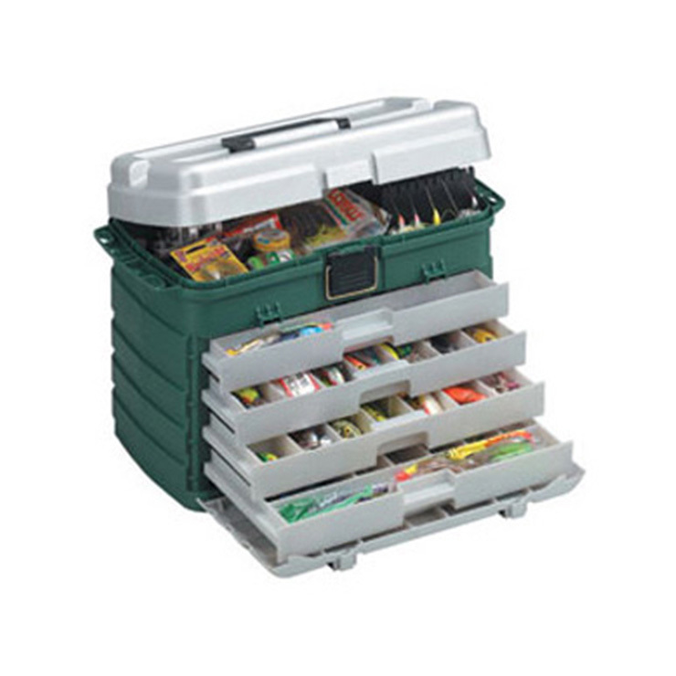 Plano 758 Large 4-Drawer Tackle Box - Green / Gray | Sportsman's Warehouse