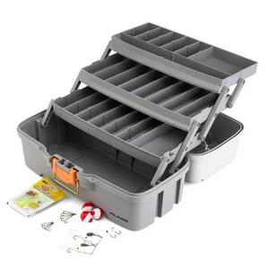 Plano Bass Kit Three Tray Tackle Box - Light Grey/Dark Grey | Sportsman's Warehouse Plano Bass Kit Three Tray Tackle Box - Light Grey/Dark Grey | Sportsman's Warehouse