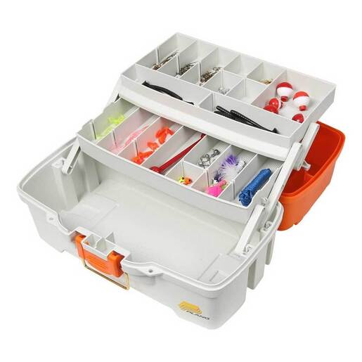 Plano Let's Fish Two-Tray Tackle Box - Orange/Off White