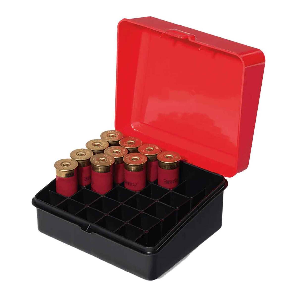 Plano Shot Shell Case 12 Gauge - 25 Rounds - Red/Black - Red 2.75in-3in Plano Shot Shell Case 12 Gauge - 25 Rounds - Red/Black - Red 2.75in-3in