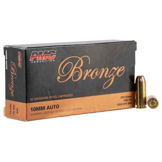 PMC Bronze 10mm Auto 200gr FMJTC Handgun Ammo Ammo - 50 Rounds 50 Rounds Ammo
