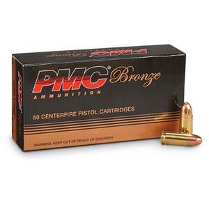 PMC Bronze 9mm Luger 115gr FMJ Handgun Ammo - 50 Rounds