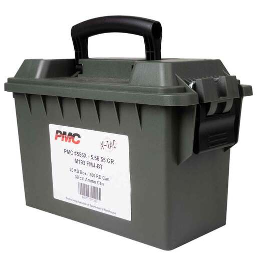 PMC X-Tac 5.56mm NATO 55gr FMJBT Rifle Ammo Can Combo – 300 Rounds