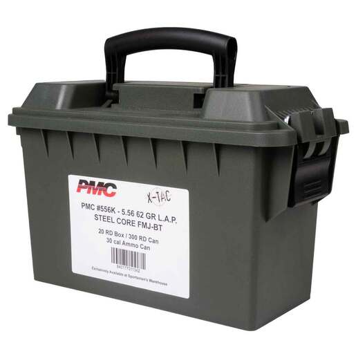PMC X-Tac 5.56mm NATO 62gr LAP Rifle Ammo Can Combo – 300 Rounds