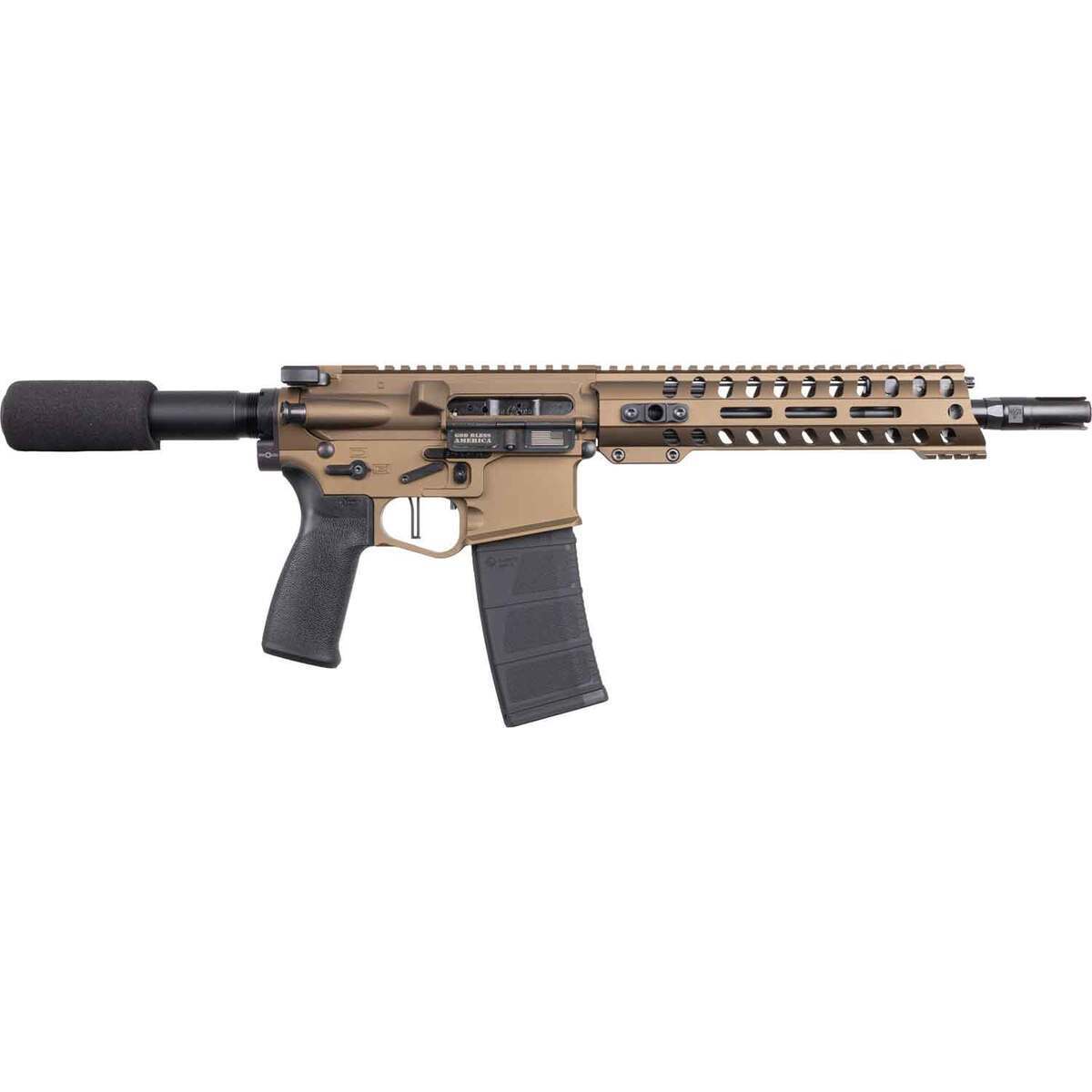 Patriot Ordnance Factory Renegade+ 5.56mm NATO 10.5in Burnt Bronze Cerakote Modern Sporting Pistol - 30+1 Rounds Patriot Ordnance Factory Renegade+ 5.56mm NATO 10.5in Burnt Bronze Cerakote Modern Sporting Pistol - 30+1 Rounds