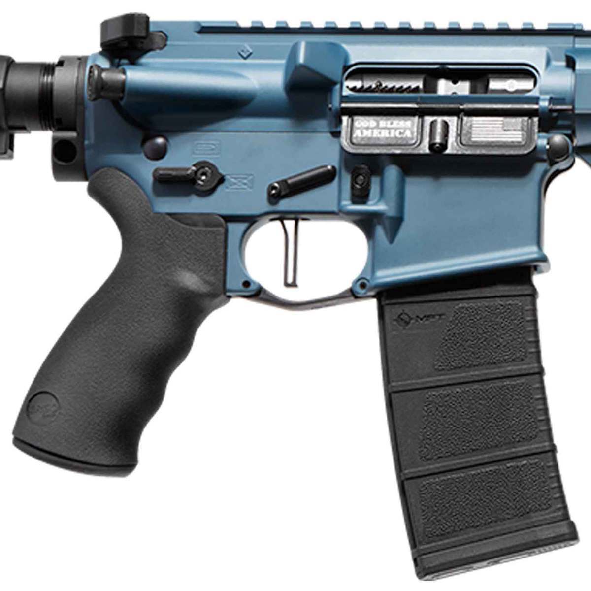 Patriot Ordnance Factory Wonder 5.56mm NATO 16.5in Blue Titanium Semi Automatic Modern Sporting Rifle - 30+1 Rounds - Blue Titanium/Black Patriot Ordnance Factory Wonder 5.56mm NATO 16.5in Blue Titanium Semi Automatic Modern Sporting Rifle - 30+1 Rounds - Blue Titanium/Black