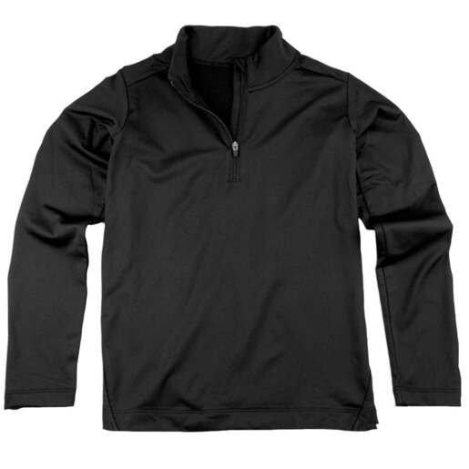Polarmax Youth Micro Fleece Quarter Zip Long Sleeve Base Layer Shirt – Black S