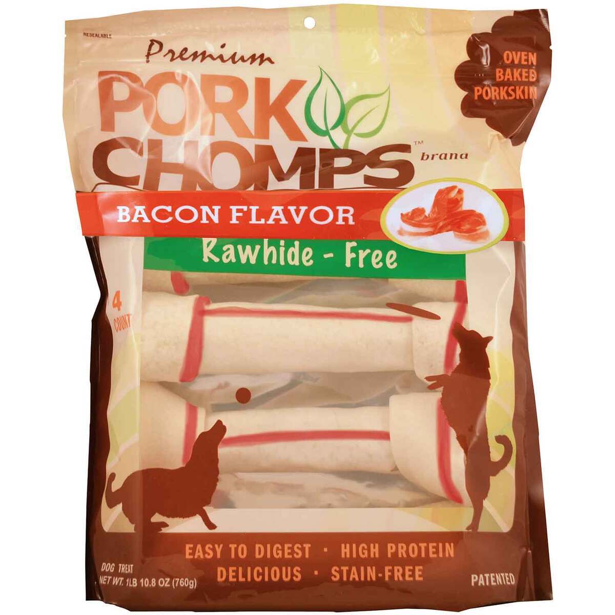 Pork Chomps 10in Bacon Flavor Knots Dog Treat - Red Pork Chomps 10in Bacon Flavor Knots Dog Treat - Red