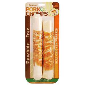 Pork Chomps Real Chicken Wrapped 8in Rollz - 2 Count