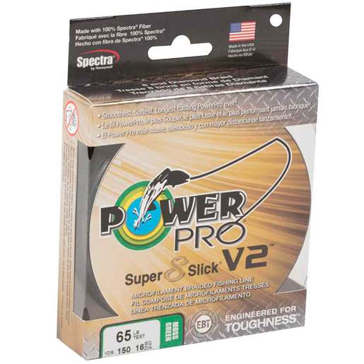 Power Pro Super 8 Slick V2 Braided Fishing Line - Moss Green - Moss Green