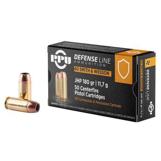 PPU Defense 40 S&W 180gr JHP Handgun Ammo Ammo - 50 Rounds 50 Rounds Ammo