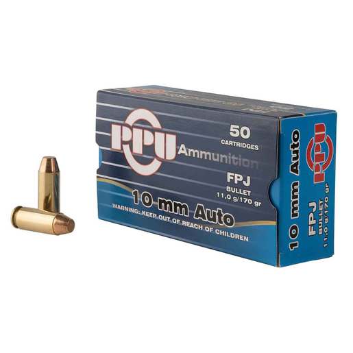 PPU Handgun 10mm Auto 170gr FPJ Handgun Ammo Ammo - 50 Rounds 50 Rounds Ammo