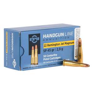 PPU Handgun 22 Remington Jet 45gr SP Handgun Ammo - 50 Rounds