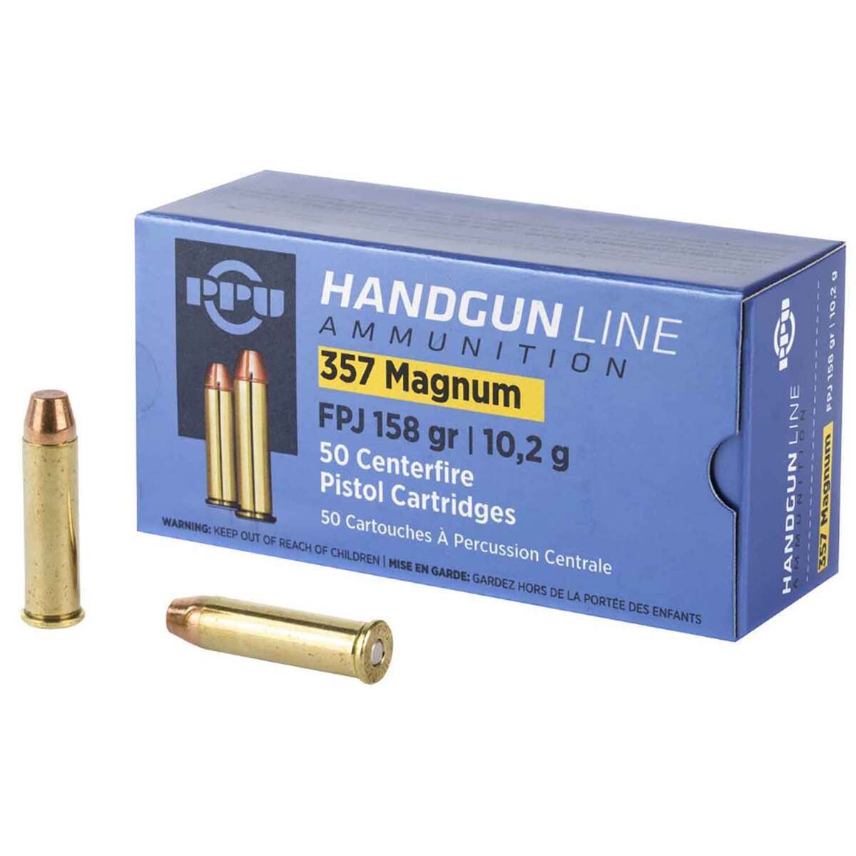 PPU Handgun 357 Magnum 158gr FPJ Handgun Ammo - 50 Rounds PPU Handgun 357 Magnum 158gr FPJ Handgun Ammo - 50 Rounds