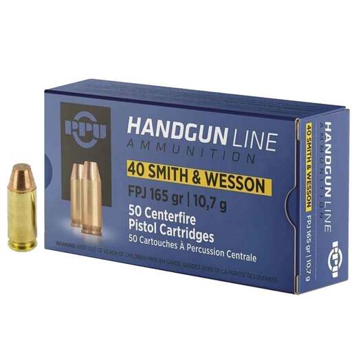 PPU Handgun 40 S&W 165gr FPJ Handgun Ammo Ammo - 50 Rounds 50 Rounds Ammo